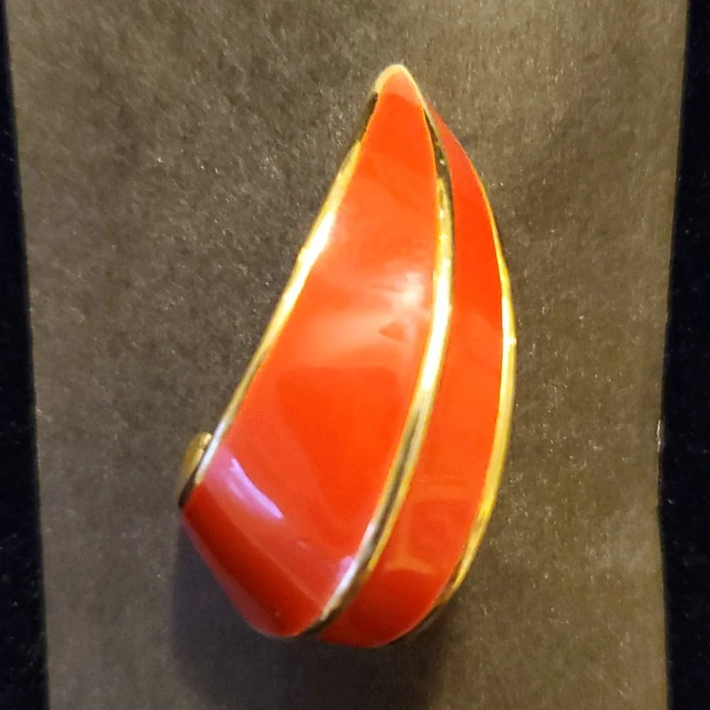 Vintage red enamel
